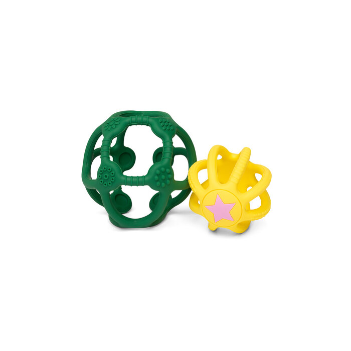 Little L Set van 2 sensorische ballen – Groen en Geel