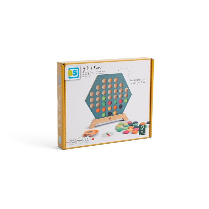 BS Toys Houten speelgoed - 3 bij elkaar (variant van 4 op een rij)