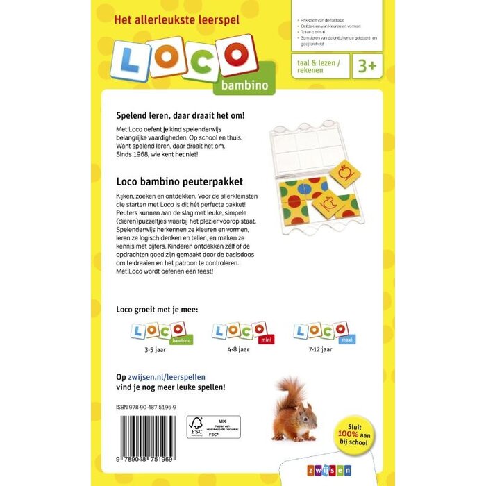 Loco Peuterpakket - basisdoos met 2 boekjes - reken en dierenpuzzels (bambino)