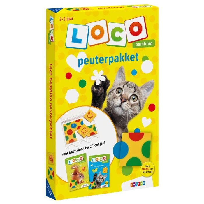 Loco Peuterpakket - basisdoos met 2 boekjes - reken en dierenpuzzels (bambino)