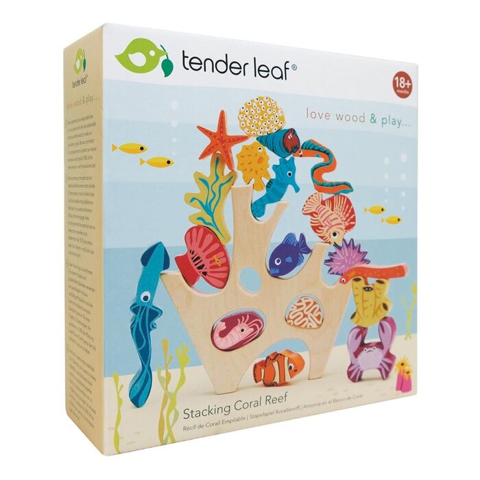 Tender Leaf Toys Houten speelgoed - balans/evenwichtsspel - stapelboom koraalrif met zeefiguren