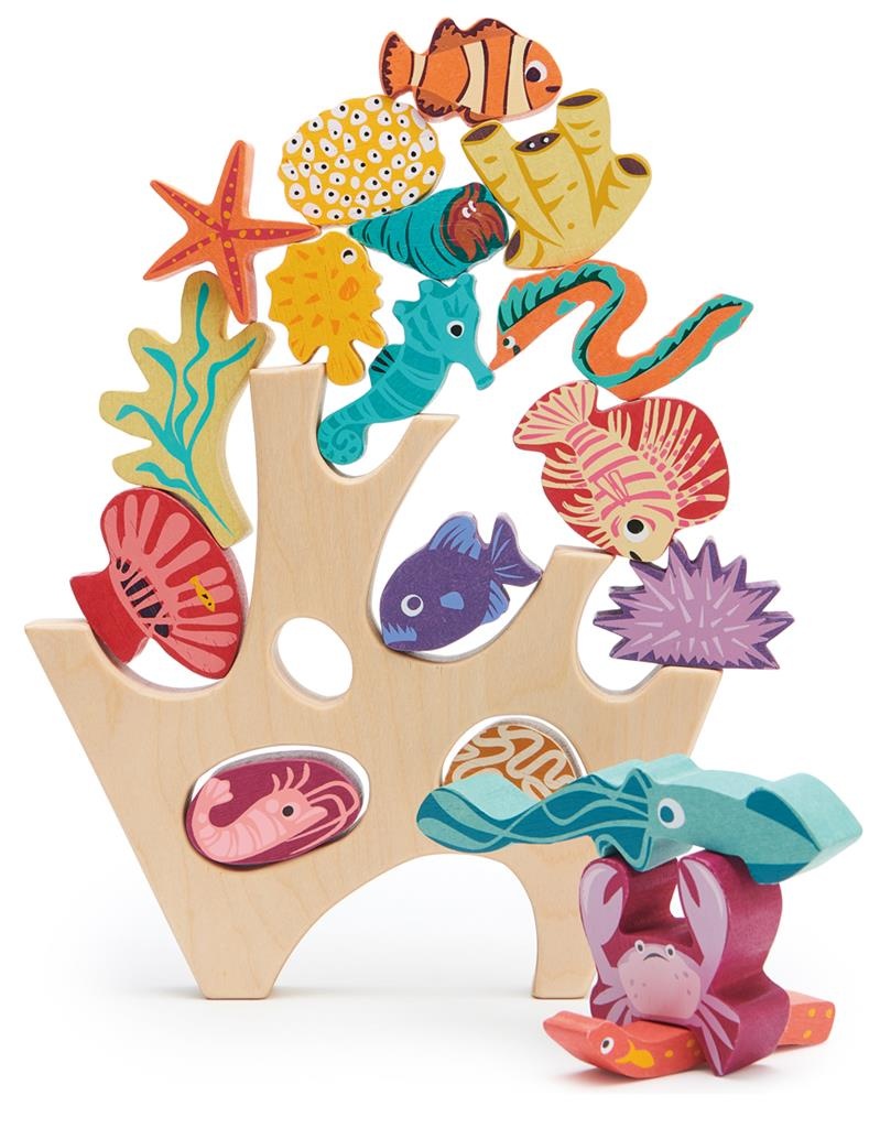 Tender Leaf Houten speelgoed - balans/evenwichtsspel - stapelboom koraalrif met zeefiguren