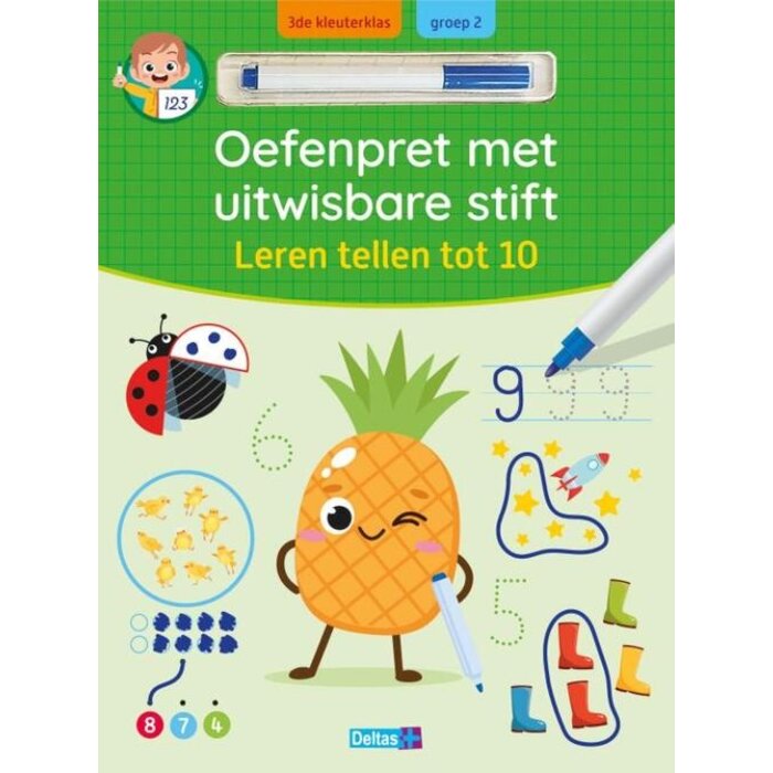 Deltas Oefenpret met uitwisbare stift - leren tellen tot 10 (5-6 jaar)