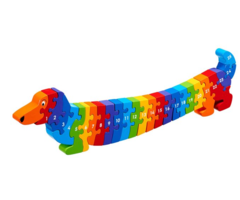 Lanka Kade Cijfer houten puzzel - 1 tot 25 hond Dash (25 stuks)