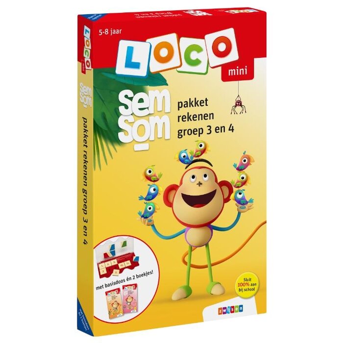 Loco Semsom - pakket -  basisdoos met 2 boekjes - rekenen groep 3 en 4 (mini)