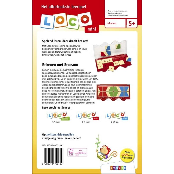 Loco Semsom - pakket -  basisdoos met 2 boekjes - rekenen groep 3 en 4 (mini)