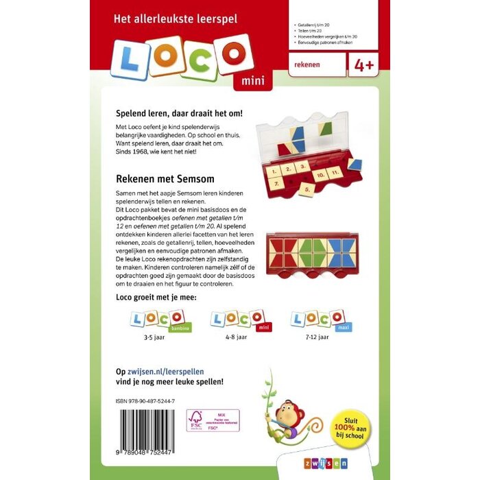 Loco Semsom - pakket -  basisdoos met 2 boekjes - rekenen kleuters (mini)