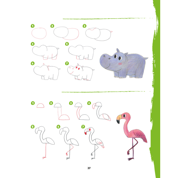 Deltas Dieren tekenen, stap voor stap