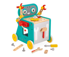 Janod Houten speelgoed - Brico'kids - gereedschapswagen robot