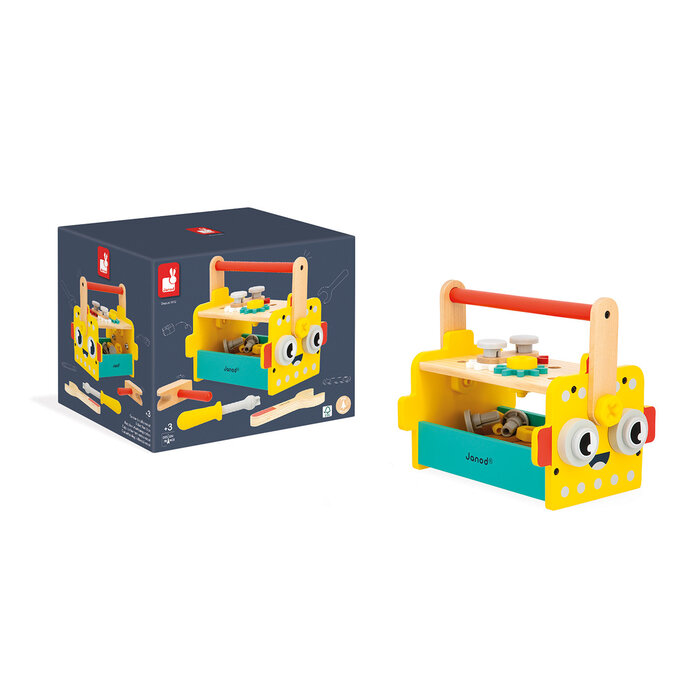 Janod Houten speelgoed - Brico'kids - gereedschapskist robot