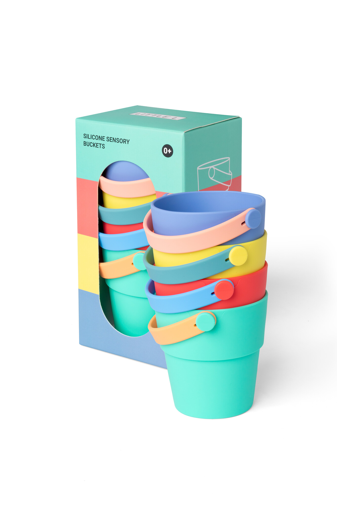 Little L Siliconen Sensorische Emmers - 4 stuks