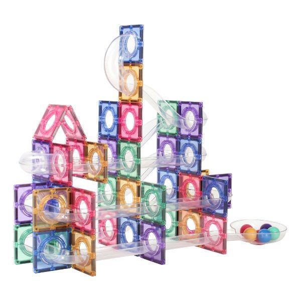 Coblo Magnetische tegels - Pastel Knikkerbaan - 100 stuks - Magnetische knikkerbaan
