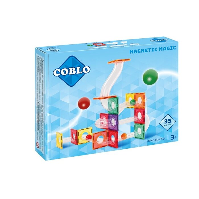 Coblo Magnetische tegels - Classic Knikkerbaan - Uitbreiding  35 stuks