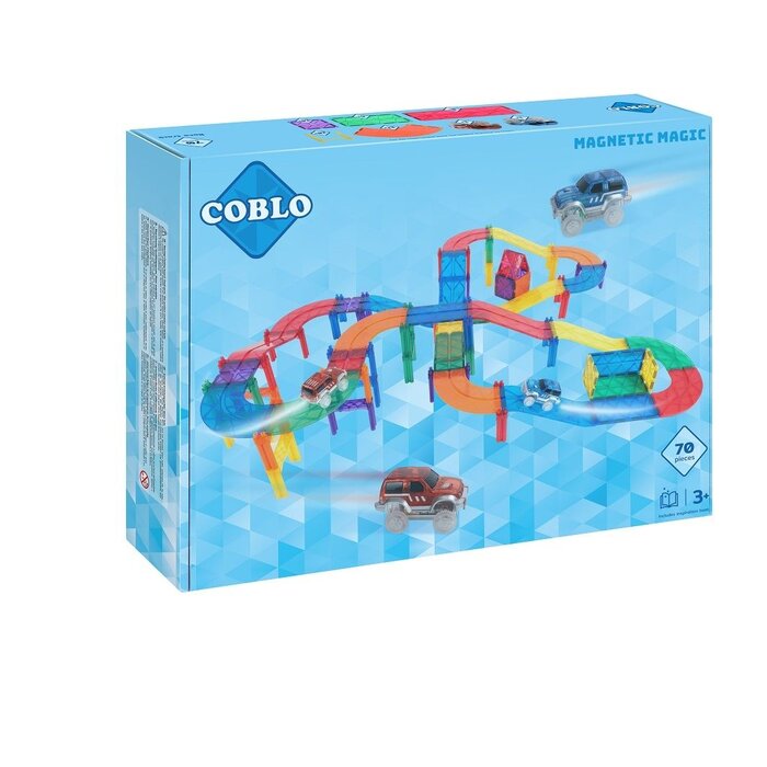 Coblo Magnetische tegels - Classic Magnetische Racebaan - 70 stuks