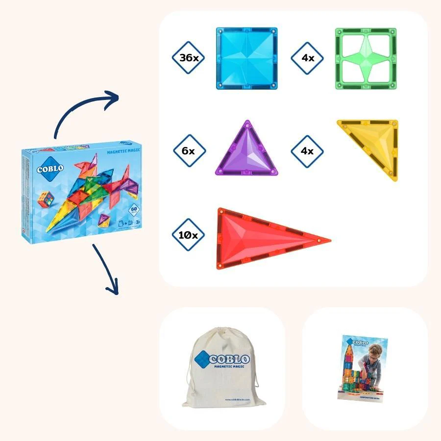 Coblo Magnetische tegels - Classic – 60 stuks