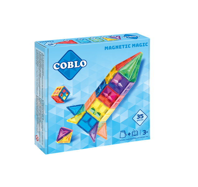 Coblo Magnetische tegels - Classic – 35 stuks - Magnetische bouwstenen