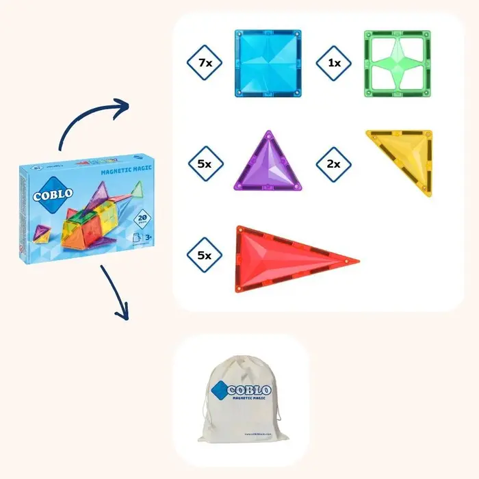 Coblo Magnetische tegels - Classic – 20 stuks