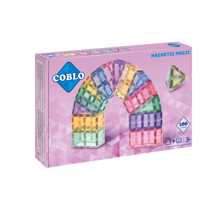 Coblo Magnetische tegels - Pastel - 100 stuks - Magnetische bouwstenen
