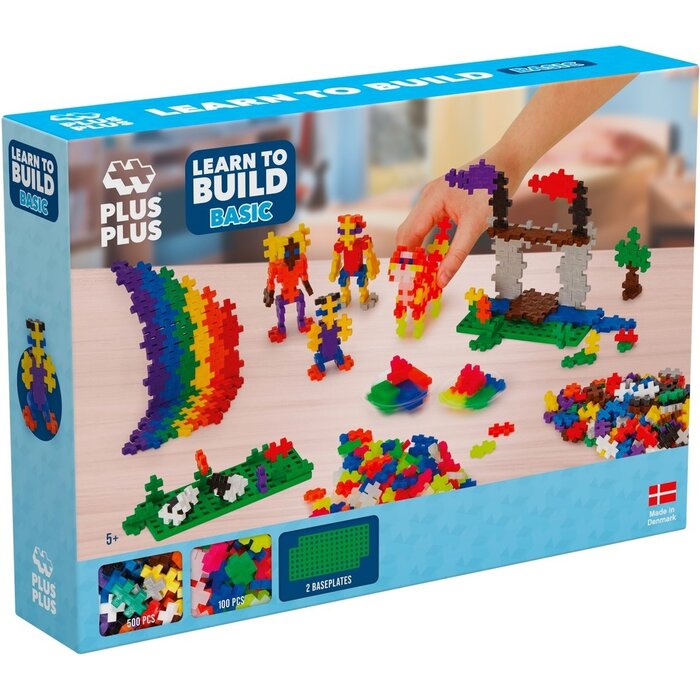 Plus-Plus Mini Basic - learn to build - 600 stuks + 2 grondplaten