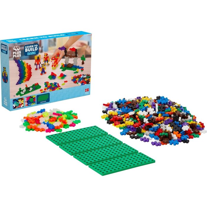 Plus-Plus Mini Basic - learn to build - 600 stuks + 2 grondplaten
