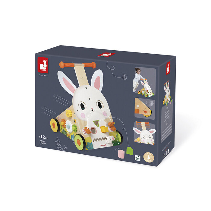 Janod Houten loopwagen - Konijn