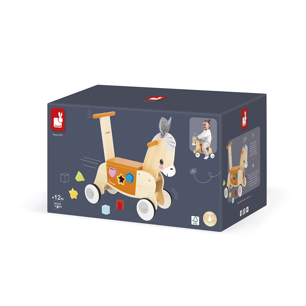 Janod Houten loopwagen - Ezel