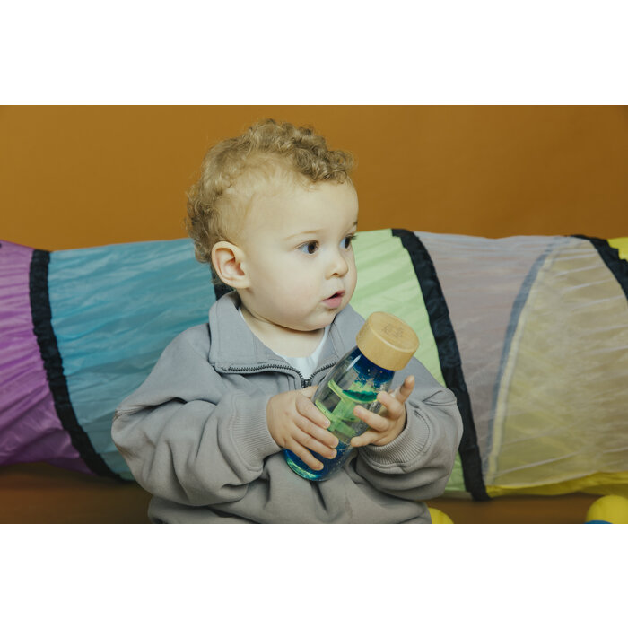 Petit Boum Sensorische fles - spiraal blauw