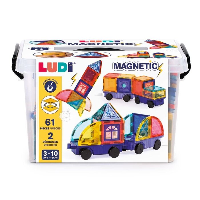 Ludi Magnetische tegels - voertuigen 61-delig