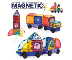 Ludi Magnetische tegels - voertuigen 61-delig