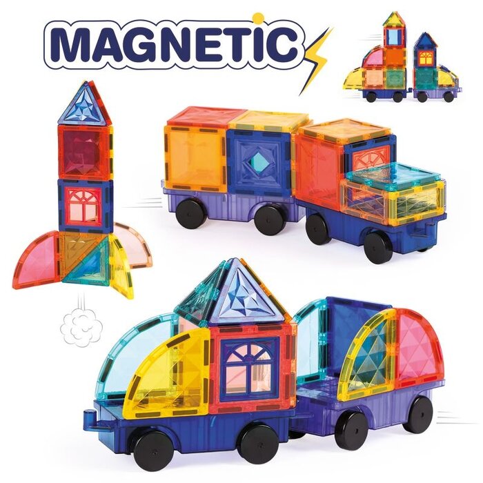 Ludi Magnetische tegels - voertuigen 61-delig