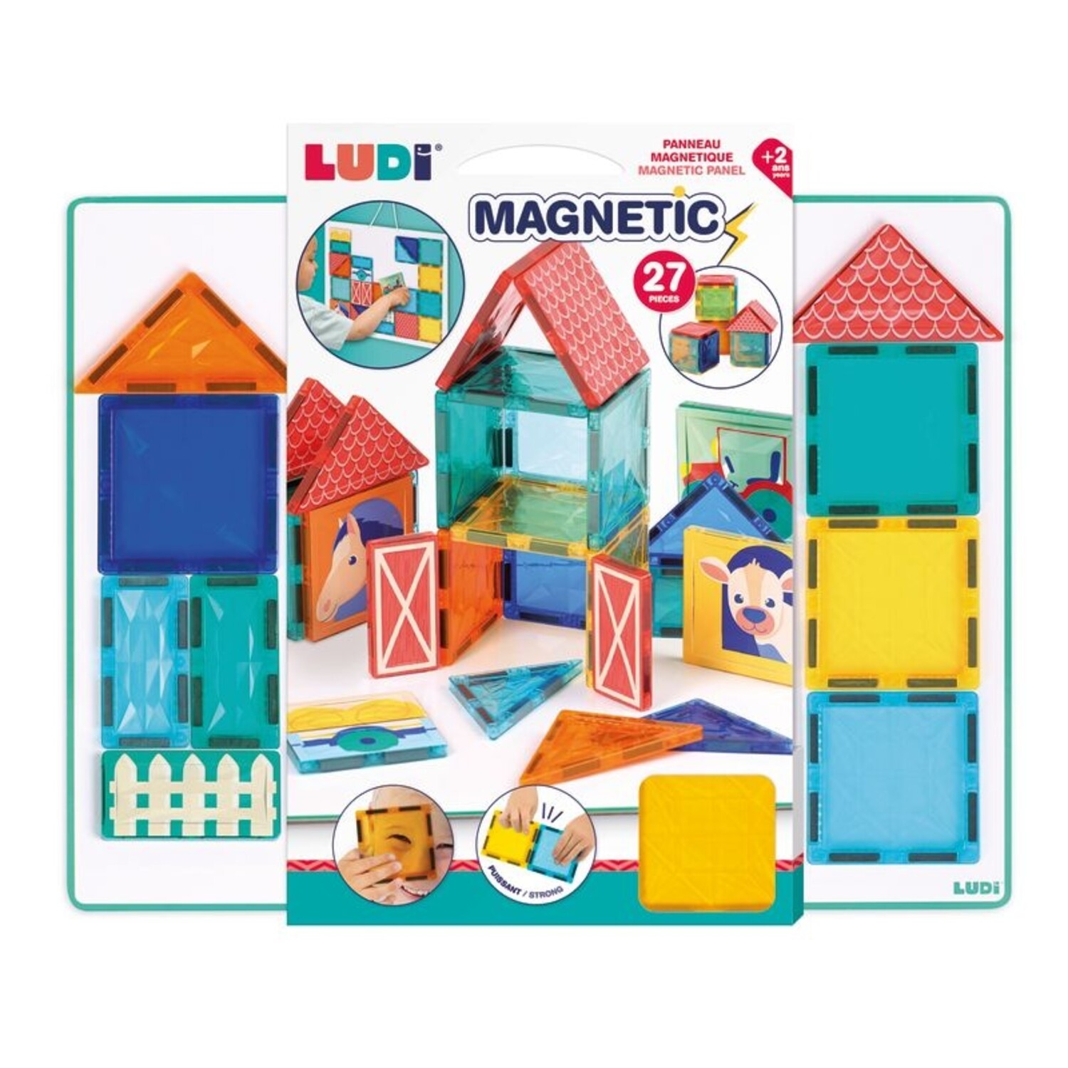 Magnetische Tegels Bouwblokken Speelgoed – STEM Magnetische Blokken voor Kinderen, Kleuterschool Leren, Sensorisch Montessori Peuter Magnetisch Speelgoed voor Jongens & Meisjes 3 Jaar – 57 Stuks
