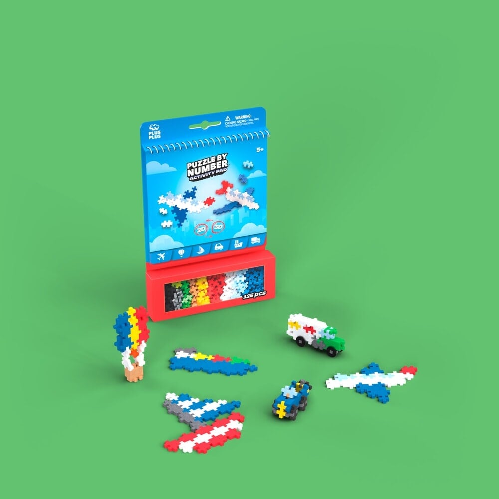Plus-Plus puzzelen op nummer - voertuigen 125 stuks
