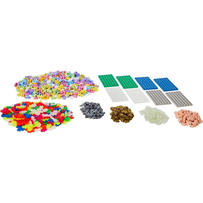 Plus-Plus Mini Pastel - learn to build - 1200 stuks + 8 grondplaten