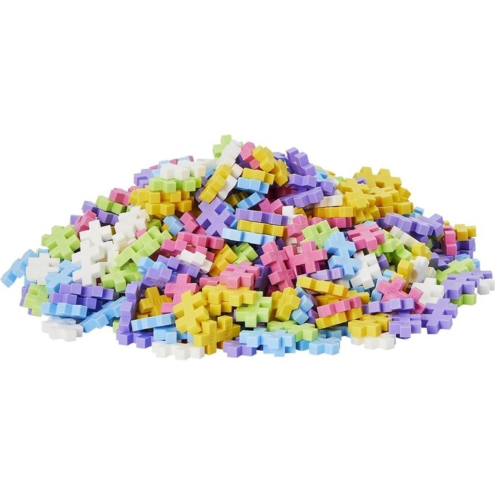 Plus-Plus Reiskoffer, pastel, 600 stuks + 2 grondplaten