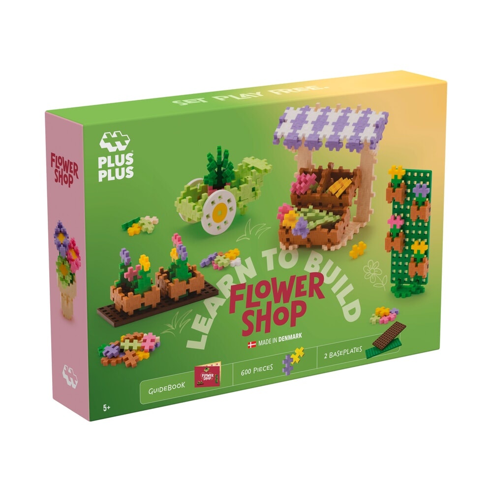 Plus-Plus Mini - learn to build, flower shop - 600 stukjes + 2 bouwplaten