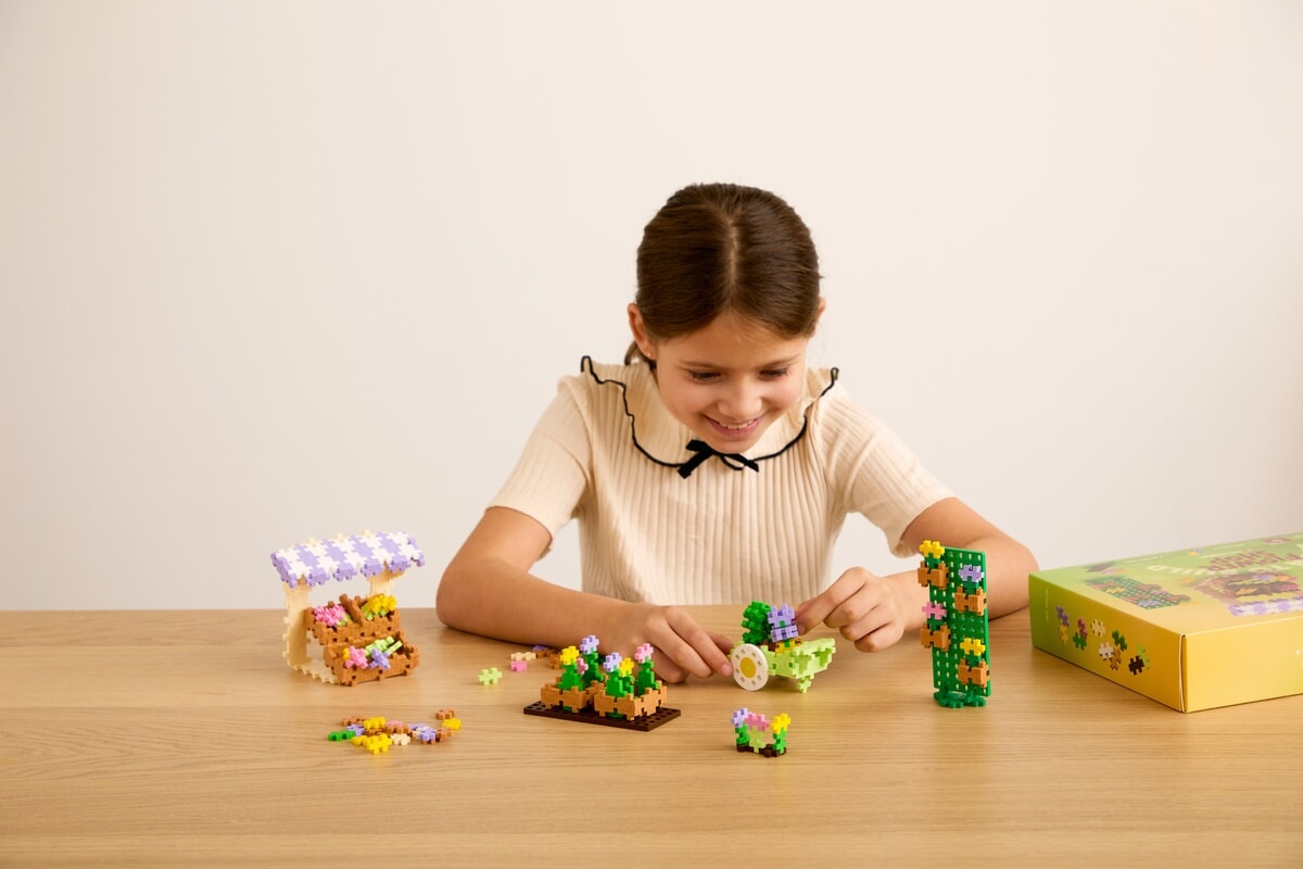 Plus-Plus Mini - learn to build, flower shop - 600 stukjes + 2 bouwplaten
