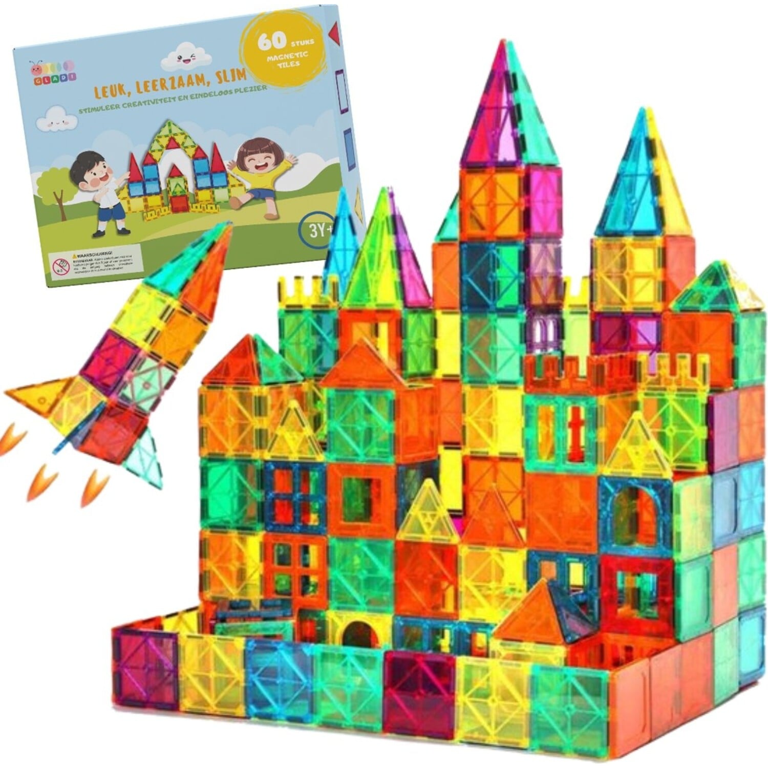MNTL Magnetische tegels Bouwspeelgoed 62-delig - vd Garde Warenhuis