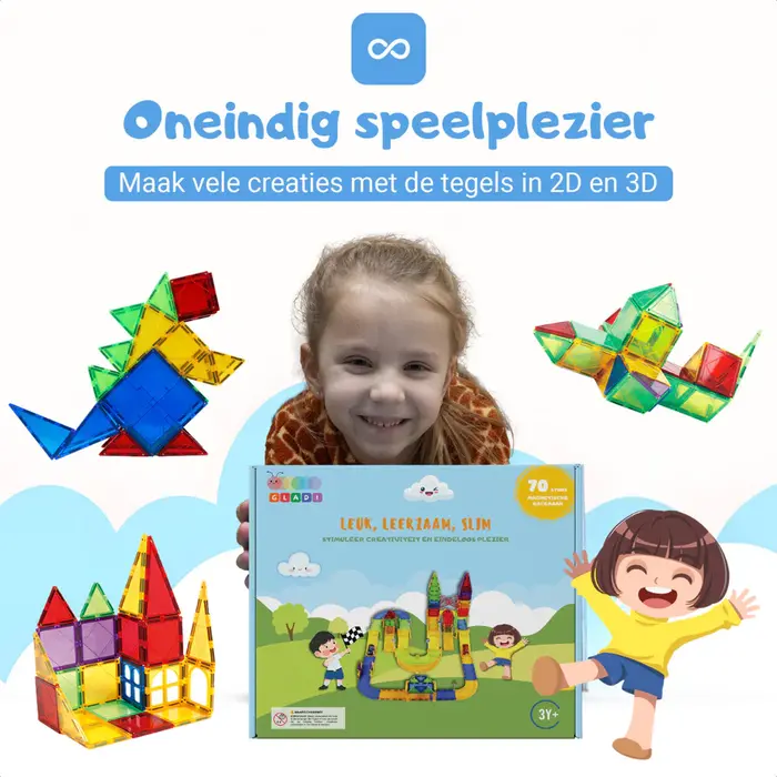 Gladi Magnetische tegels - 28 delig (speciale tegels)