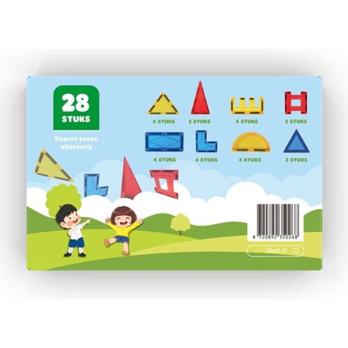 Gladi Magnetische tegels - 28 delig (speciale tegels)