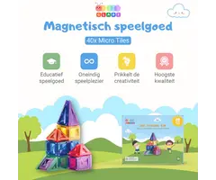 Gladi Magnetische micro tegels (klein "reis"formaat) 40 delig