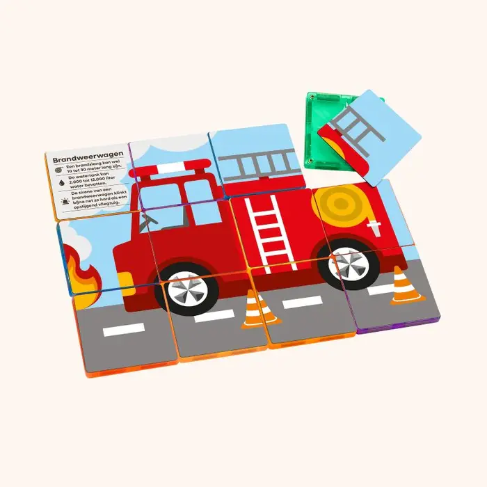 Coblo Magnetische tegels - Toppers puzzel transport -  60 stuks