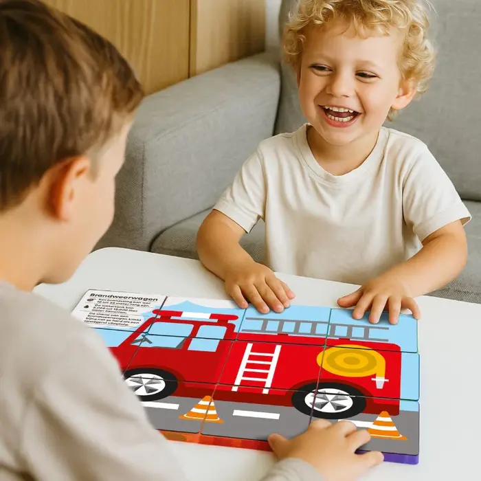 Coblo Magnetische tegels - Toppers puzzel transport -  60 stuks