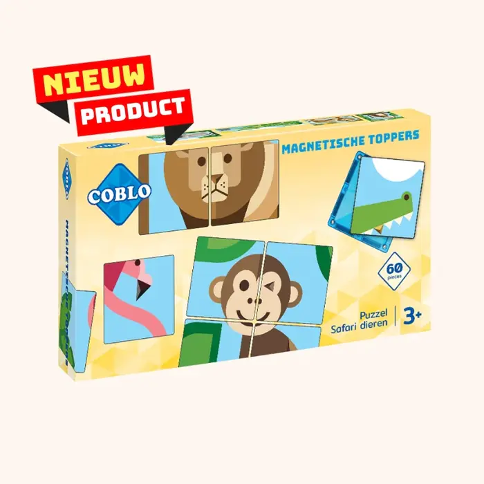 Coblo Magnetische tegels - Toppers Dieren - 60 stuks