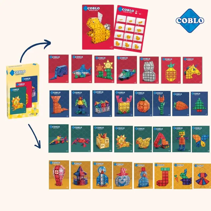 Coblo Magnetische tegels - bouwkaarten - 32 stuks