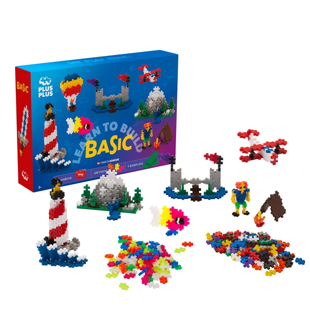 Plus-Plus Mini Basic - learn to build - 600 stuks + 2 grondplaten