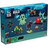 Plus-Plus Mini - learn to build, Glow - 500 stukjes met 2 bouwplaten