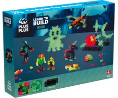 Plus-Plus Mini - learn to build, Glow - 500 stukjes met 2 bouwplaten
