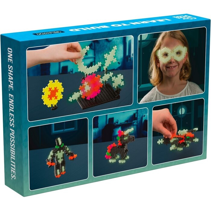 Plus-Plus Mini - learn to build, Glow - 500 stukjes met 2 bouwplaten