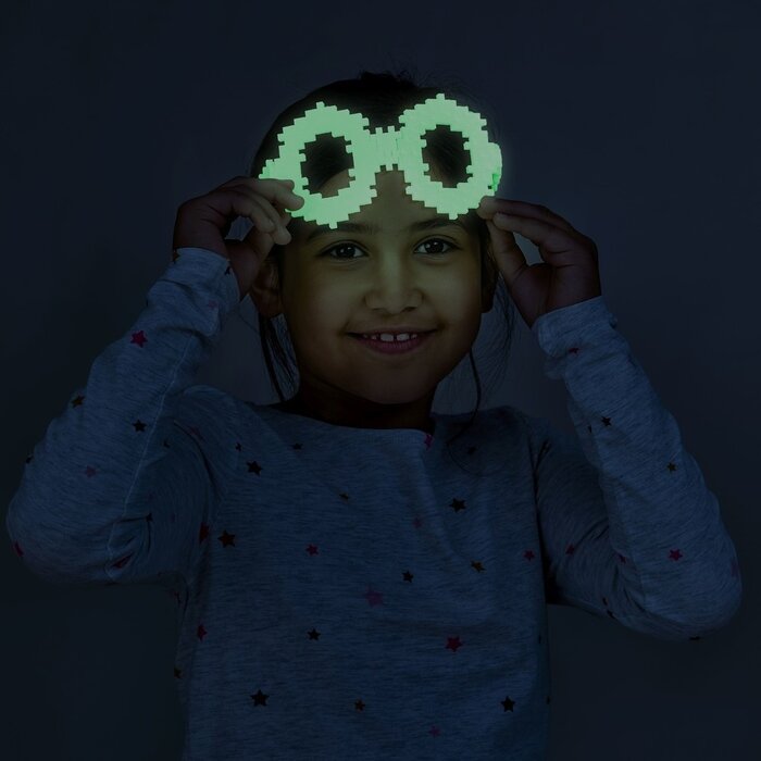 Plus-Plus Mini - learn to build, Glow - 500 stukjes met 2 bouwplaten