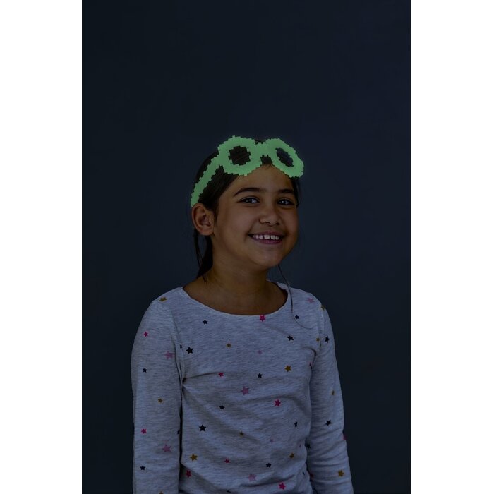 Plus-Plus Mini - learn to build, Glow - 500 stukjes met 2 bouwplaten